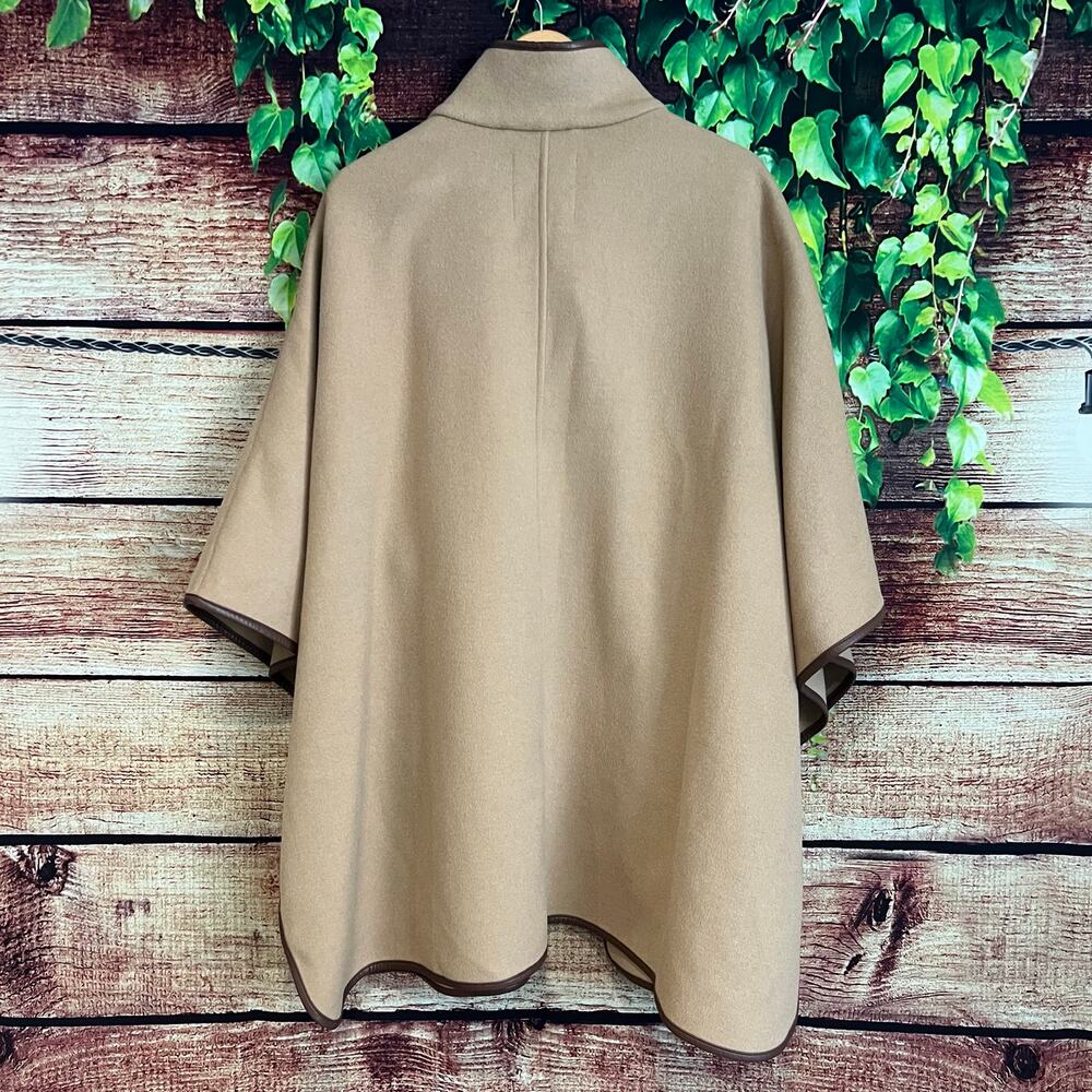 Talbots Tailored Wool Cape L/XL Plus Size Brown F… - image 5